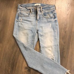 Barely worn light wash loft denim skinny jeans